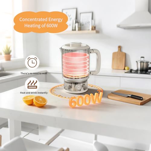 Travel Electric Kettle, 600ml Portable Hot Water Boiler, 600W Fast Heating with Smart Temperature Control for Trips, Camping, and Outdoor Use (US Plug, 110V)
