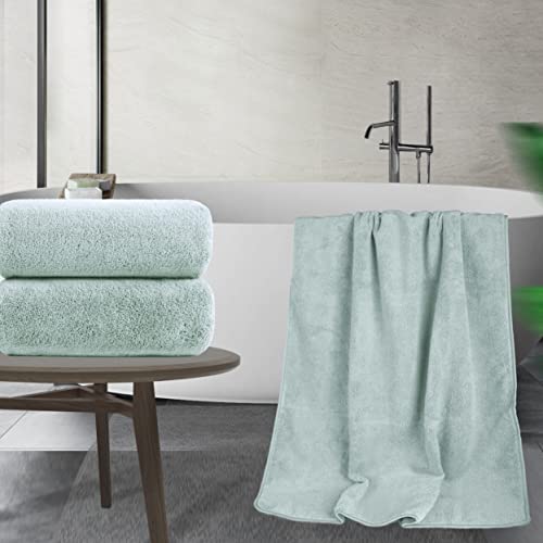 POLYTE Quick Dry Lint Free Microfiber Bath Sheet, 35 x 70 in, Pack of 2 (Green) - color: Green