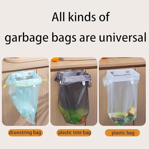 Foldable Trash Bag Holder - 2Pcs Wall Mounted Foldable Kitchen Trash Can Rack, Multifunctional Portable Hanging TrashHolder, for Cupboards Kitchen Cabinets Doors Toilets (Gray*2) - color: Gray*2