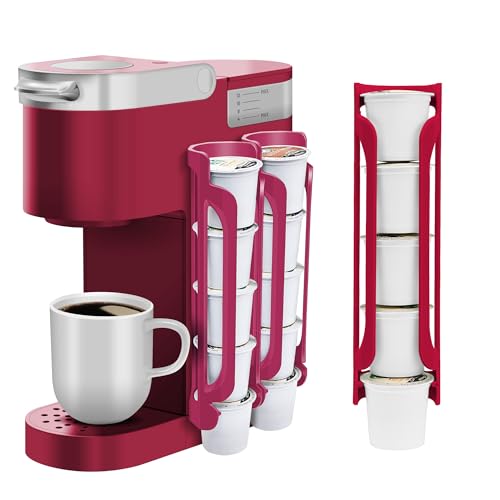 K Cup Holder for Keurig: Coffee Pod Holder for Counter Small Space - Kcup holders for Wall Mount (2, Rose Red) - color: Rose Red, size: 2 Pack /For 10 K-Cups