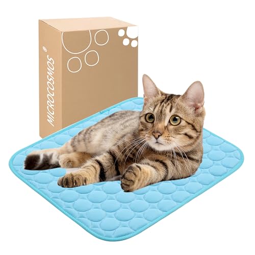MICROCOSMOS Summer Cooling Mat & Sleeping Pad- Water Absorption Top, Materials Safe, Easy Carry, EZ Clean. Keep Cooling for Pets, Kids and Adults.(Blue, 19" x 15") - color: Blue, size: 19" x 15"