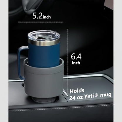 Seven Sparta Car Cup Holder Expander with Offset Adjustable Base, Compatible with Hydro Flasks 32/40 Ounce, Compatible with Yeti Ramblers 20/26/30 Ounce, Other Bottles in 3.4"-3.8" (Gray) - color: Gray, size: Medium*1