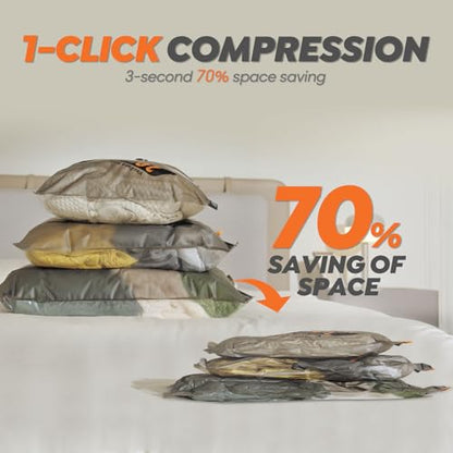 Vacbird Rechargeable Wireless Pump Travel Storage Bags Set - 20 Pack Portable Space Saver Bags for Travel & Home - Vacuum Compression Packing Seal for Clothes, Blankets, Seasonal Storage - size: 20 Combo Set
