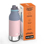 Asobu Buddy Bottle a Stainless Steel Insulated Water Bottle for with Removable Dog Water Bowl and Dog Food and Treat Storage Bowl (Pastel Pink, 34 Oz) - color: Pastel Pink
