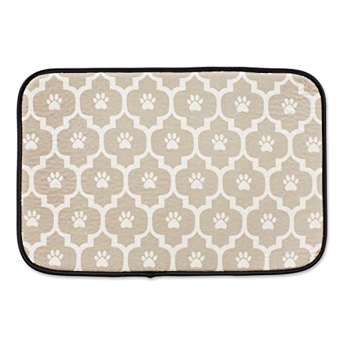 Bone Dry Machine Washable, Ultra Absorbent Pet Mat, 12x18, Stone/Off-White Lattice - color: Stone/Off-White Lattice, size: 12"L x 18"W