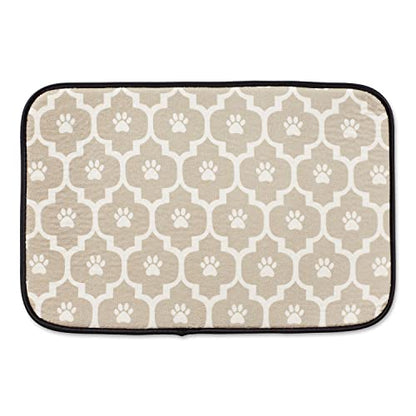 Bone Dry Machine Washable, Ultra Absorbent Pet Mat, 12x18, Stone/Off-White Lattice - color: Stone/Off-White Lattice, size: 12"L x 18"W