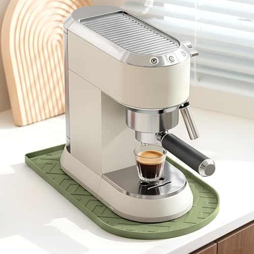 Silicone Coffee Mat,15.8"x 7.8"in Bar Mat for Countertop,Heat-Resistant,Non-Slip,Leak-Proof,Fit for Coffee Maker/Espresso Machine-Green - color: Green, size: 15.8" x 7.8"
