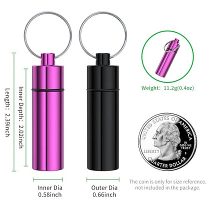 Small Pill Box,(5 Pack) Keychain Pill Holder Portable Mini Travel Pill Container Metal Case Bottle with Keyring - color: 5c