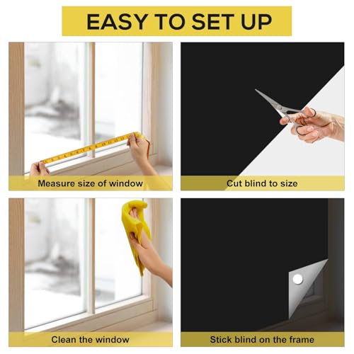 RUseeN Portable Blackout Shades (118" x 57") Travel Window Blackout Curtains, 100% Blackout Material Temporary Blackout Blinds for Baby Nursery, Bedroom, Caravan, Office or Travel Use - size: 57"W x 118"L (Pack of 1)