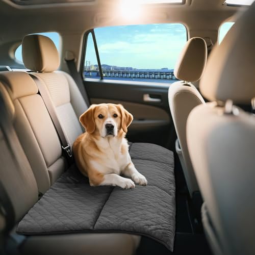 Car Backseat Dog Mat, Comfortable Non-Slip Cushion Suitable for Travel Dog Bed and Pet Home Sofa Blanket, Custom Mat for Car Backseat Extender and Seat Cover (Gray 51.2 x 23.6in) - color: Gray