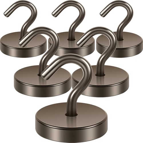 Neosmuk Magnetic Hooks Steel Tube Design for Cruise,130lb+ Grey,6 Pack | Cruise Ship Essentials,Heavy Duty Magnett Hooks for Cabins, Refrigerator, Grill, Hanging, and Travel Extra Strong Must-Haves - color: Brown, size: 120lb Magnetic Hooks