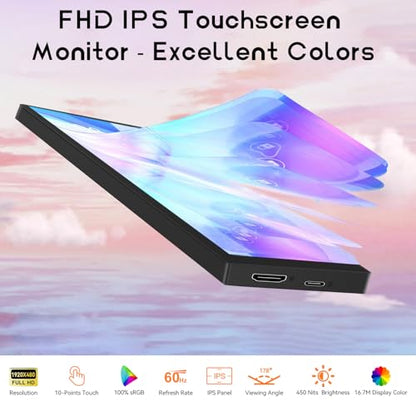 8.8 Inch Small Touchscreen Monitor, PC Temperature Display 1920x480, 60Hz HDMI PC Sensor Panel Display, IPS Mini Screen for Raspberry Pi, AIDA64 CPU RAM Data Temperature Monitor for ARGB Computer Case - size: 8.8