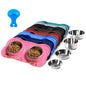 Hubulk Pet Dog Bowls 2 Stainless Steel Dog Bowl with No Spill Non-Skid Silicone Mat + Pet Food Scoop Water and Food Feeder Bowls for Feeding Small Medium Large Dogs Cats Puppies (S, Pink) - color: Pink, size: Small