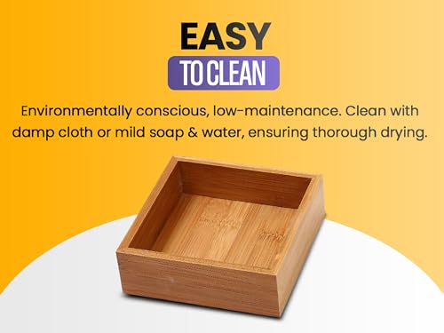YBM HOME Pack of 12 Kitchen Drawer Organizer Storage Box Made of Bamboo, 3x3x2 Inch 320 - size: 3x3x2 inch ( Pack of 12 )