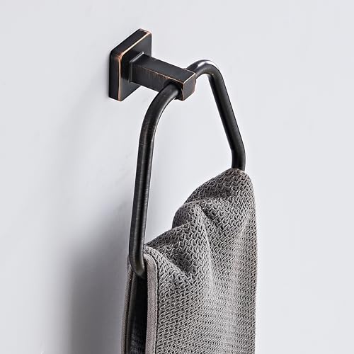 Oil Rubbed Bronze Towel Ring for Bathroom, Kitchen Bath Towel Holder Hangers Wall Mount Heavy Duty Stainless Steel - color: Oil Rubbed Bronze, size: 1 Pack