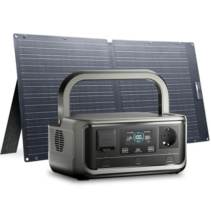 ALLPOWERS VOLIX P300 Portable Solar Generator with Solar Panel SE100, 256Wh LiFePO4 Battery, 300W Output Portable Power Station with 100W Solar Panel, Potable Power for Home Use, Emergencies & Camping - style: VOLIX P300+SOLAX SE100