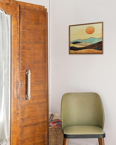 Putuo Decor Boho Wooden Wall Decor, Mountain Sun Moon Western Decor Nature Wilderness Wall Art, Rustic Cabin Decor Adventure Farmhouse Wall Decor for Living Room Bedroom (Sun)