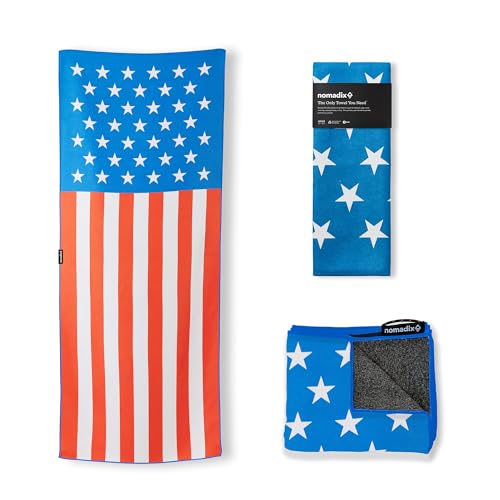 Nomadix Original Towel - Perfect for Beach, Pool, Travel, Camping, Yoga - Made with Recycled Materials - Super Absorbent - Sand Resistant - American Flag - 72.5x30 - color: American Flag