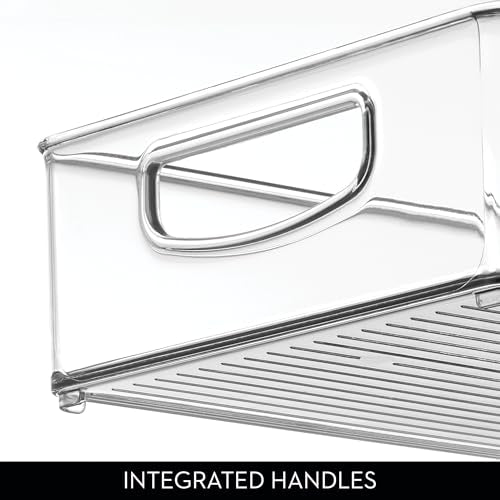 iDesign Stackable Clear Plastic Extra Long Pantry Organizers and Cabinet Storage Bins for Kitchen, 2-Pack - size: 16 x 8 x 3, style: Pack of 2