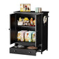 Dog Feeding Station with Storage, Metal Dog Food Storage Cabinet with 2 Elevated Bowls and 3 Hooks, Pet Feeding Station and Food Storage Organizer, Black - size: Metal Black