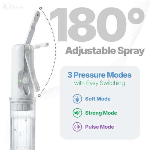 Portable Bidet for Travel – Electric Sprayer with 3 Pressure Modes, USB-C Fast Charging, LED Indicator, 180ml Tank & Waterproof Handheld, Bottle Adapter for Home, Travel and Postpartum Hygiene