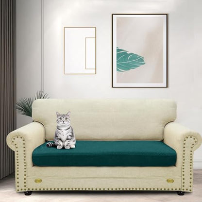 ZNSAYOTX Stretch Cushion Covers Sofa Cushion Couch Seat Covers Slipcovers Soft Replacement Unique Pattern Furniture Protector with Elastic Bottom (Blackish Green, 1 Pc 3-Seat Cushion Cover) - color: Blackish Green, size: 1 Cushion Sofa