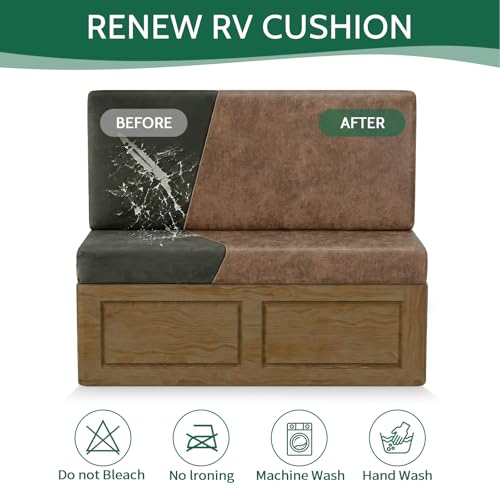FUANGUI RV Dinette Cushion Covers Stretch Camper Cushion Cover Booth Seats Replacement RV Cushion Covers Washable Sofa Furniture Protector - color: Crackle-camel