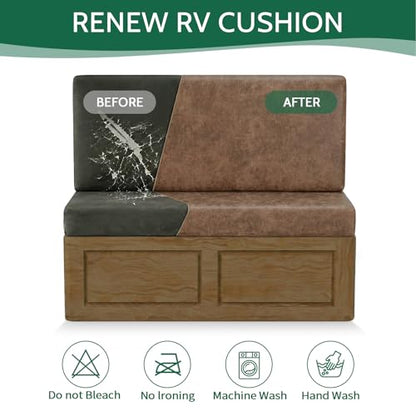 FUANGUI RV Dinette Cushion Covers Stretch Camper Cushion Cover Booth Seats Replacement RV Cushion Covers Washable Sofa Furniture Protector - color: Crackle-camel