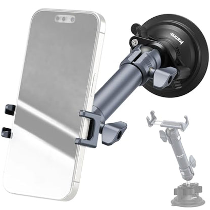 Suction Cup Car Phone Mount for Dashboard/Windshield/Mirror/Desk, with 25mm Ball Head and Aluminum Magic Arm, Phone Holder for iPhone/Samsung/Android, Fits Phone Width 2.56-3.74"(KPS-11) - color: KPS-11
