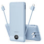 VEGER Portable Charger with Built-in AC Plug and Cables, All in One 10000mAh Ultra Slim Power Bank Travel Essentials, USB C External Battery Pack Compatible with iPhone, Samsung, More, Blue - color: D Blue