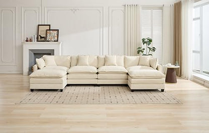 SoarFlash Chenille Sectional Sofa Ottoman,Beige - color: Beige, size: 1 Ottoman