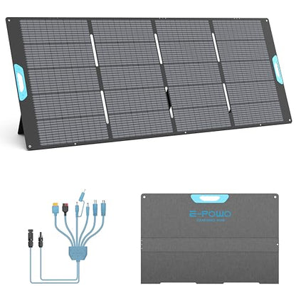 400W Portable Solar Panel for Power Station, 23.5% High Efficiency ETFE Foldable Solar Panels Charger, Fast Installation with Kickstands, IP67 Waterproof for RV, Outdoor Camping, Off Grid Blackouts - style: EP-400W