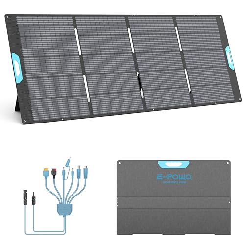 400W Portable Solar Panel for Power Station, 23.5% High Efficiency ETFE Foldable Solar Panels Charger, Fast Installation with Kickstands, IP67 Waterproof for RV, Outdoor Camping, Off Grid Blackouts - style: EP-400W