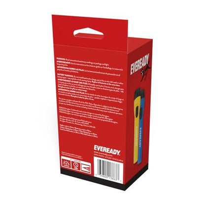 EVEREADY LED Flashlights (4-Pack), Bright Flashlights for Emergencies and Camping Gear, Flash Light with AA Batteries Included, Blue/Yellow (4-Pack) - color: Yellow / Blue, size: 4 Pack