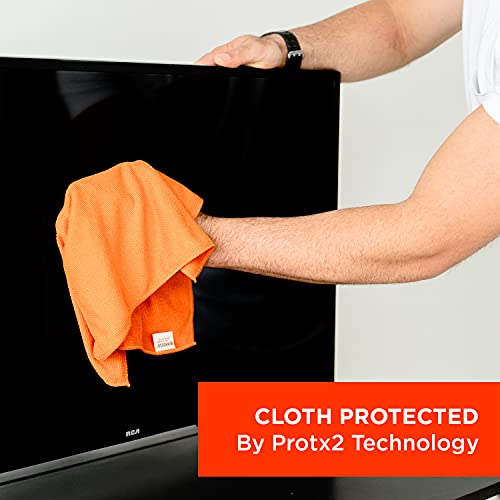 WHOOSH! Microfiber Cleaning Cloth, 3 Pack, Glasses and Screen Cleaning Cloth, Suitable for TV, Car Screen, Computer, Laptop, iPad, MacBook, Smart Phone, Monitor, Watches (14”x14”), Orange - size: 3 Count (Pack of 1)