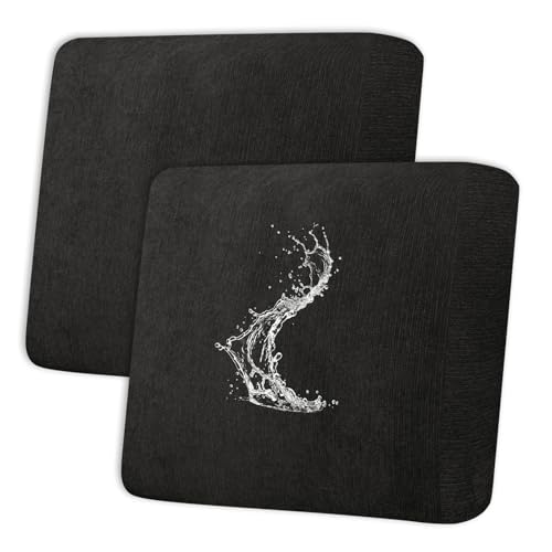 Waterproof Couch Cushion Covers - Stretch Washable Slipcover with Elastic Non-Slip Design, Furniture Protector for Pets,Kids (2 Cushion Sofa, Black) - color: Black, size: 2 Cushion Sofa