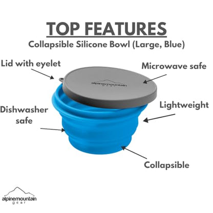 Collapsible Silicone Bowl (Large (Blue)) - color: Large (Blue)