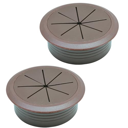 Desk Grommet 2-3/8" (60 mm), Desk Hole Cover for Cables Coffee, Cable Grommet ABS Plastic, Desk Hole Grommet for Office and Home Table Cable, Detachable & Flexible Cable Cord Organizer-2 Pcs - size: 2-3/8"(60 mm)-2Pcs, style: Coffee