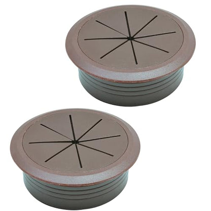 Desk Grommet 2-3/8" (60 mm), Desk Hole Cover for Cables Coffee, Cable Grommet ABS Plastic, Desk Hole Grommet for Office and Home Table Cable, Detachable & Flexible Cable Cord Organizer-2 Pcs - size: 2-3/8"(60 mm)-2Pcs, style: Coffee