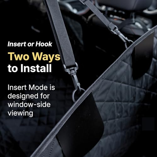 Dog Car Seat Cover for Back Seat with Door Protection, Waterproof Dog Seat Hammock, Soft-Padded Pet Car Seat Cover for SUVs & Sedans (Black) - style: Soft-Padded