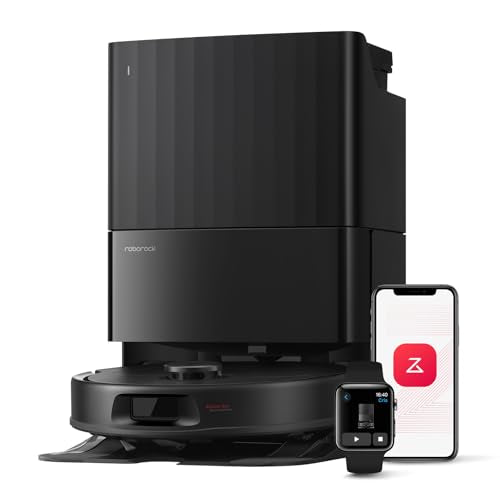 roborock Qrevo Series Robot Vacuum and Mop, 8000Pa Suction, Upgraded from Qrevo S, Anti-Tangle Brushes, Smart Obstacle Avoidance, Auto Mop Washing, All-in-One Dock, 200RPM Spinning Mops, Black(QV 35A) - color: Black01
