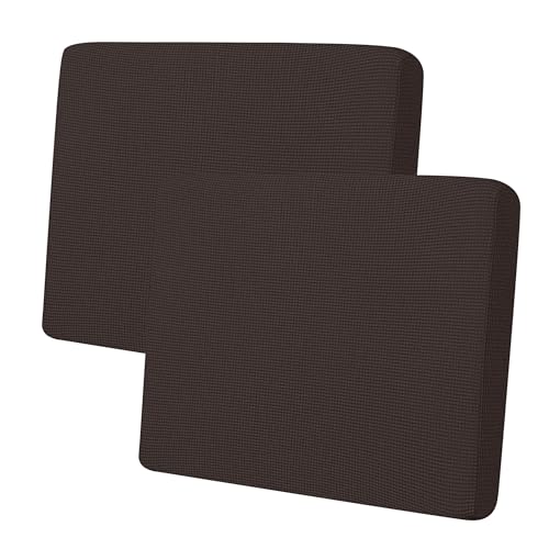 Easy-Going Stretch Individual Couch Cushion Cover Sofa Seat Furniture Protector Sofa slipcover Soft Flexibility with Elastic Bottom(2 Piece Cushion Sofa, Chocolate) - color: Chocolate, size: 2 Cushion Sofa