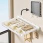 Folding Bathroom Wall Shelf, 6-Shelf Modern Aluminum Foldable Shelf, 15.7"L x 12.4"W x 4"H, Wall Mounted, For Bathroom, Kitchen, RV, Camper, Balcony