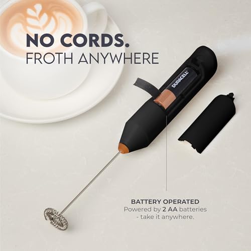 Zulay Kitchen Powerful Milk Frother Wand - Handheld Stainless Steel - Battery Operated Drink Mixer for Coffee, Lattes, Cappuccino, Matcha - Froth Mate Frother Gift - Alpha Black Copper - color: Alpha Black Copper, size: Classic Froth Mate
