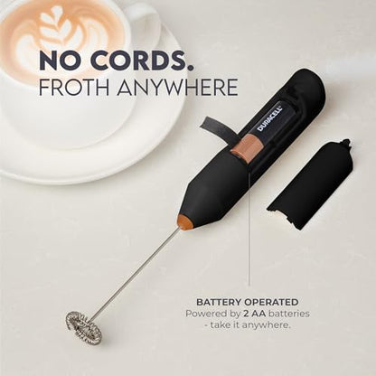 Zulay Kitchen Powerful Milk Frother Wand - Handheld Stainless Steel - Battery Operated Drink Mixer for Coffee, Lattes, Cappuccino, Matcha - Froth Mate Frother Gift - Alpha Black Copper - color: Alpha Black Copper, size: Classic Froth Mate