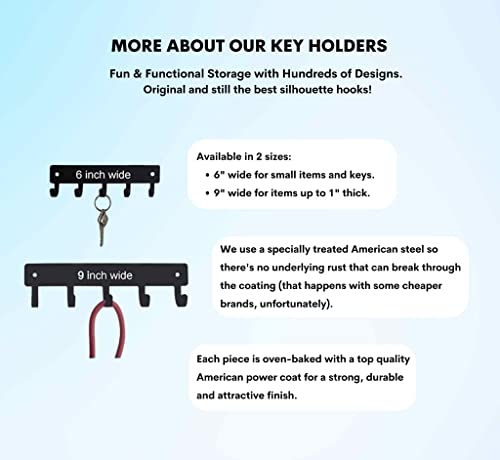 Camper Key Rack Holder Small 6 inch; RV Accessories | 5 Hooks, Made in USA, Gift for Small Spaces - size: 6 inch wide (Sm)