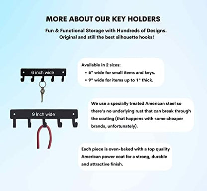 Camper Key Rack Holder Small 6 inch; RV Accessories | 5 Hooks, Made in USA, Gift for Small Spaces - size: 6 inch wide (Sm)