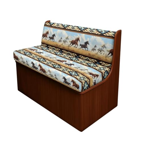 NDISTIN Western Horse Style RV Dinette Cushion Covers 2Pcs Rv Bench Seat Covers for Dinette Stretchable Camper Couch Cover for RVS Stretchable Dinette Booth Set for RV Camper Sofa - color: Western Horse Style
