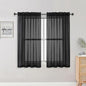 OWENIE Sheer Black Curtains 84 Inch Length 2 Panels Set for Living Room Bedroom, Rod Pocket Voile Sheer Panel Drapes, Black, 2pcs, Each 42" W x 48" L - color: Black, size: 42"W x 48"L (Pack of 2)