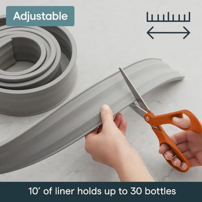 YouCopia SpiceLiner Spice Rack Drawer Organizer (Universal Fit 10’ Roll),Gray - color: Gray